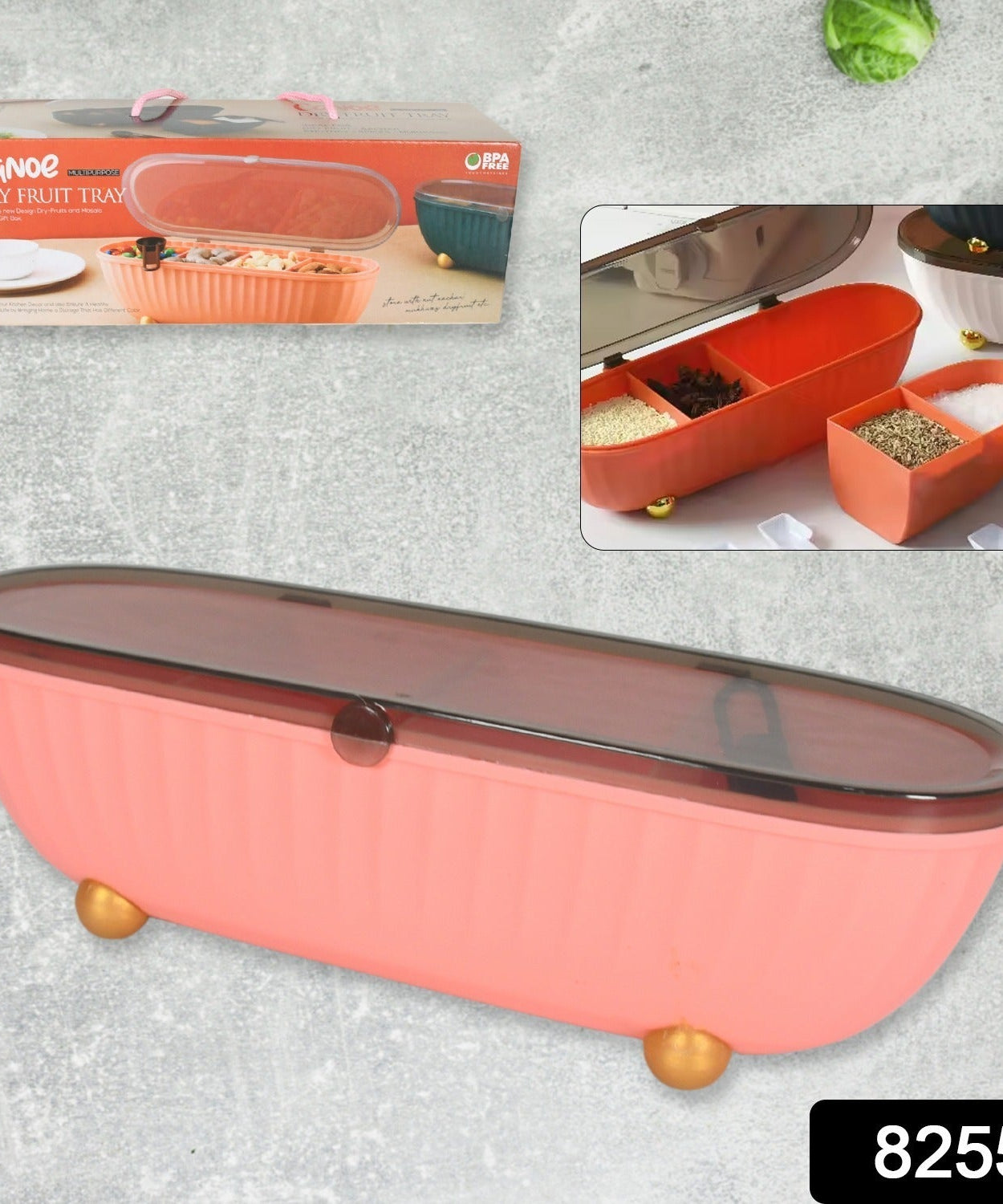 8255 Spice Bottle Spice Jar Durable Spice Seasoning Box, Jar Food Grade Spoon Seasoning Case for Kitchen / Dry fruit Tray (1 Pc)