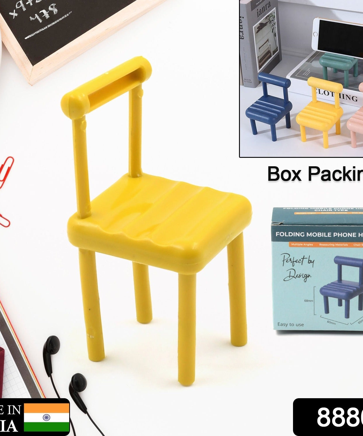 Mini Chair Mobile Phone Holder – Portable & Stylish Stand for All Smartphones, Ideal for Desk & Office Use (1 Pc)