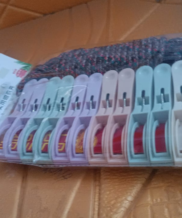 Cloth Drying Rope with Clips – Convenient and Durable Hanging Solution (12 Pc)