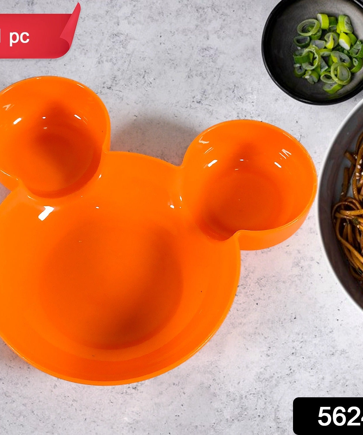 Mickey Mouse Shape Plates for Kids, BPA Free, & Unbreakable Children’s Food Plate, Kids Bowl, Fruit Plate, Baby Cartoon Bowl Plate, Tableware (1 Pc)