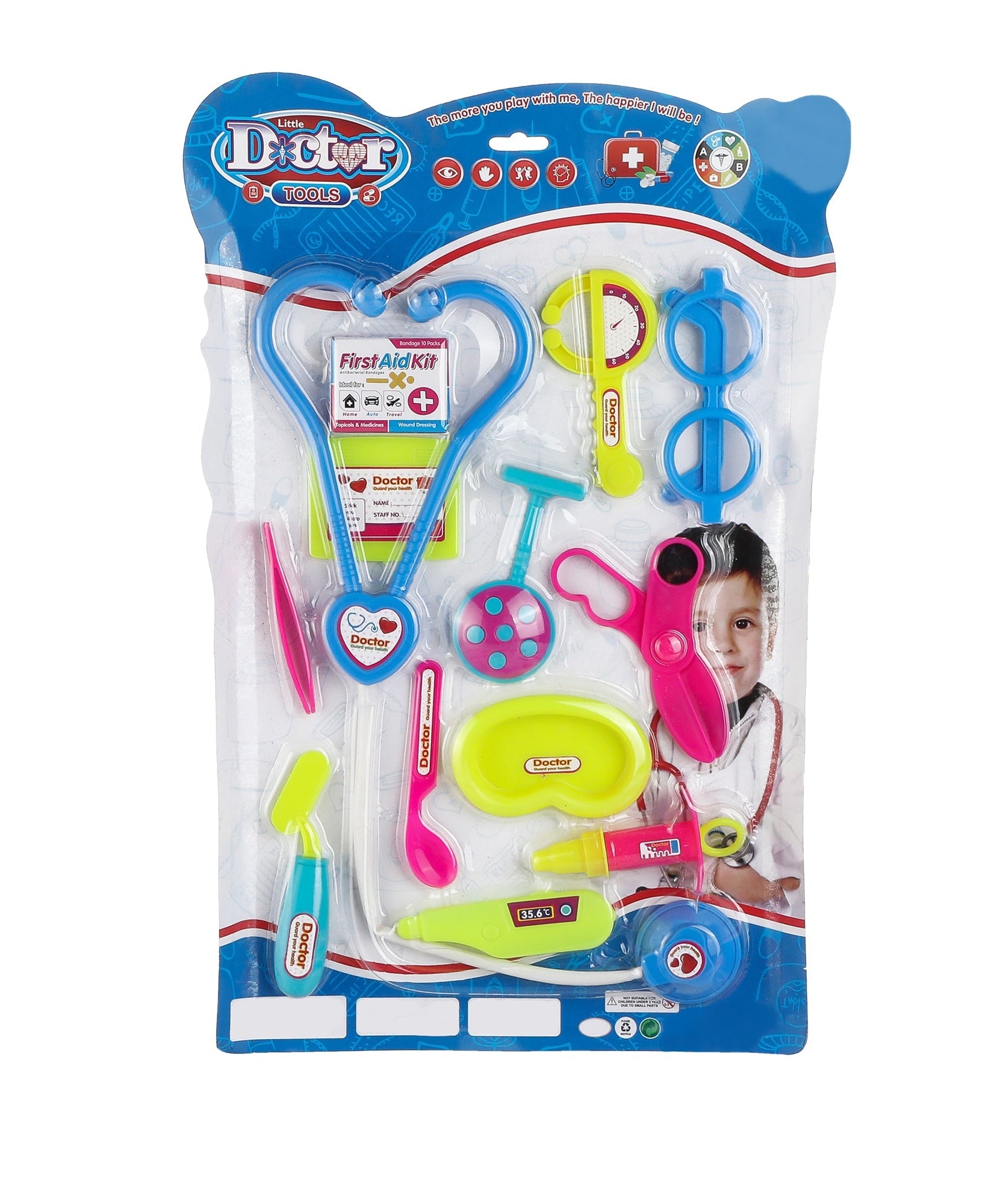 Multicolour doctor set for kids including various medical tools