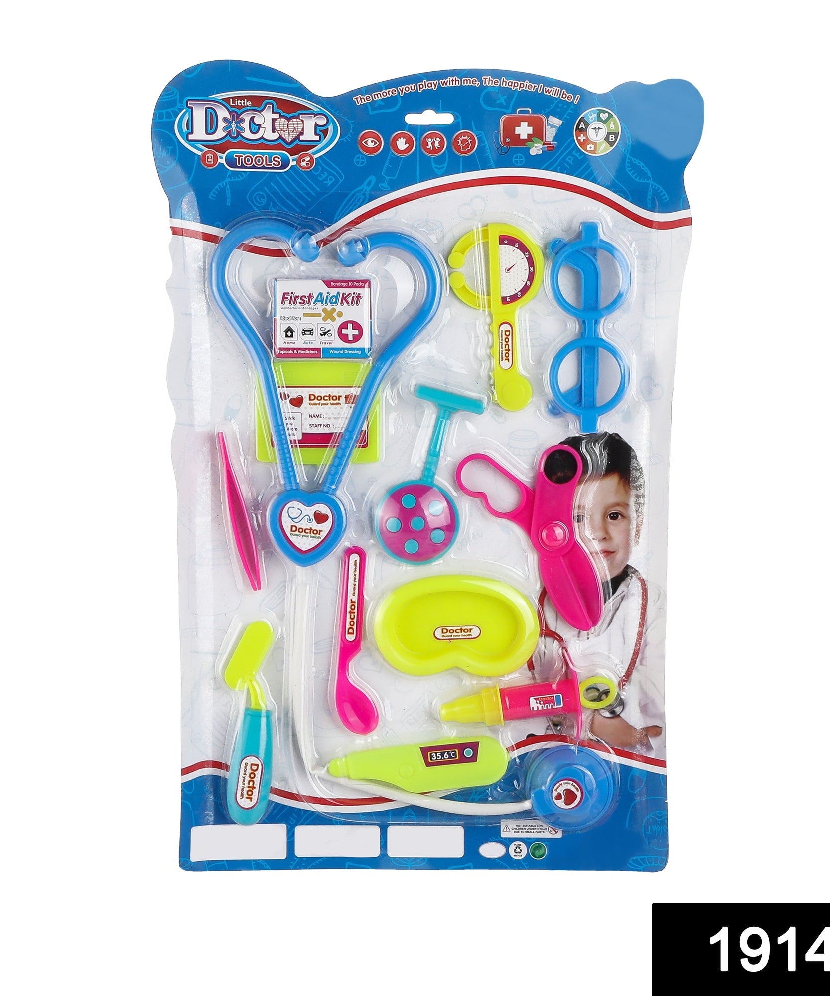 Kids' doctor play set with medical tools in multicolour