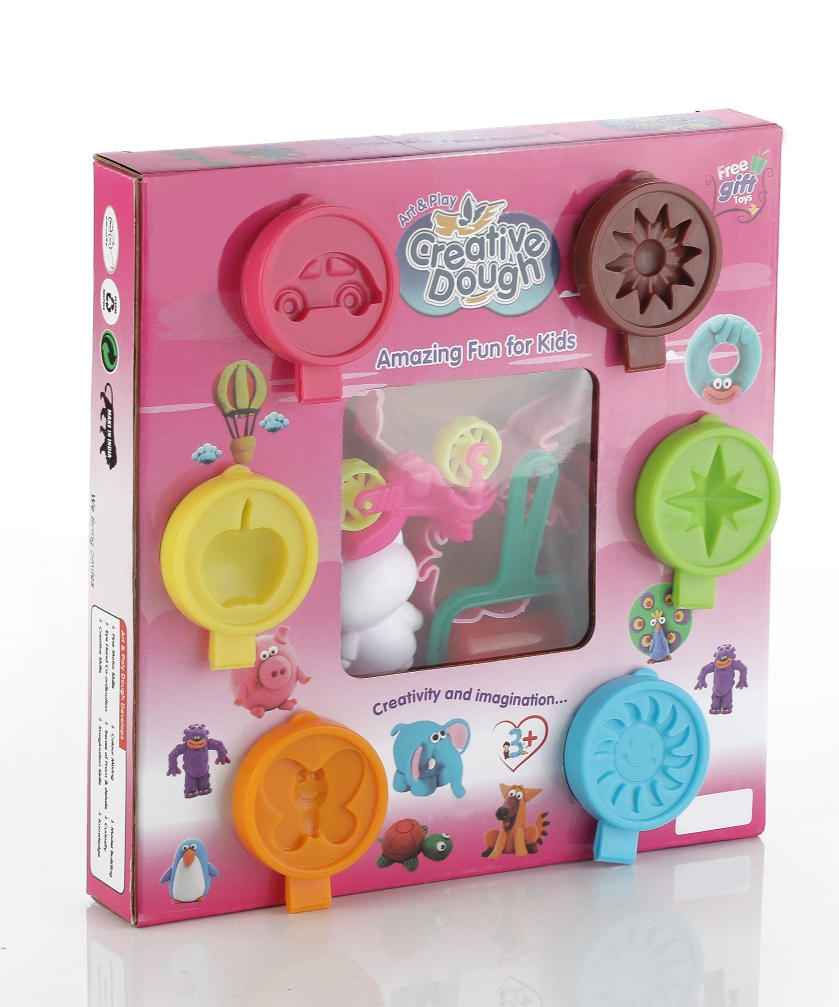 Pack of 6 non-toxic dough clay in 5 colors, 30 grams each