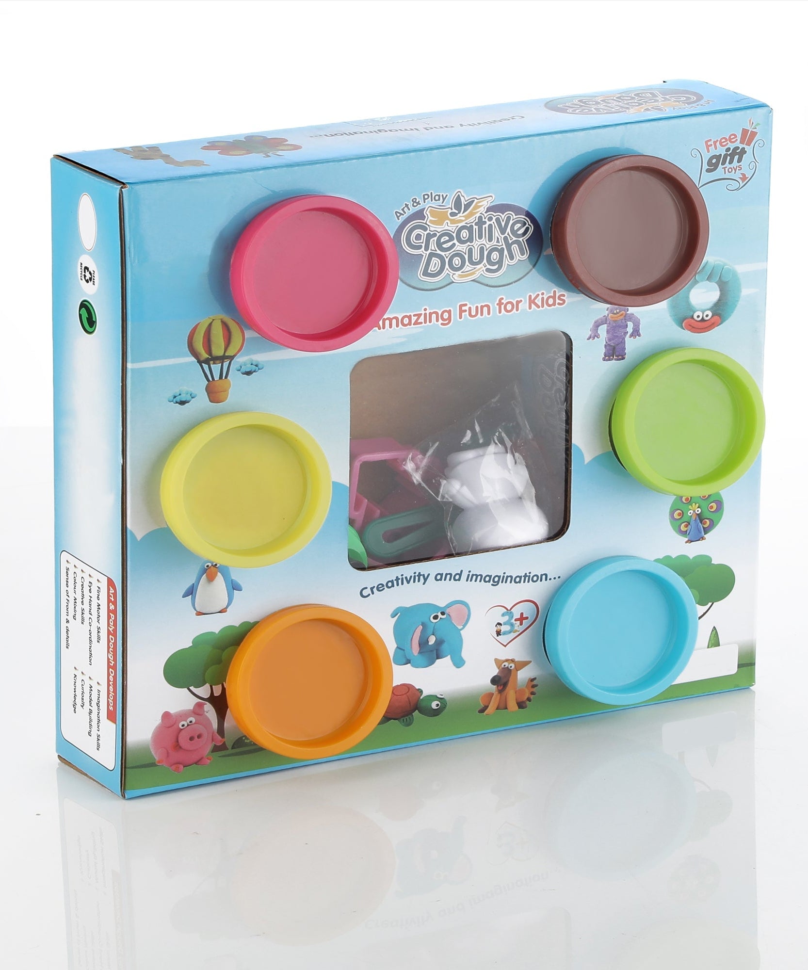 Pack of 6 non-toxic dough clay moulds in 5 colors