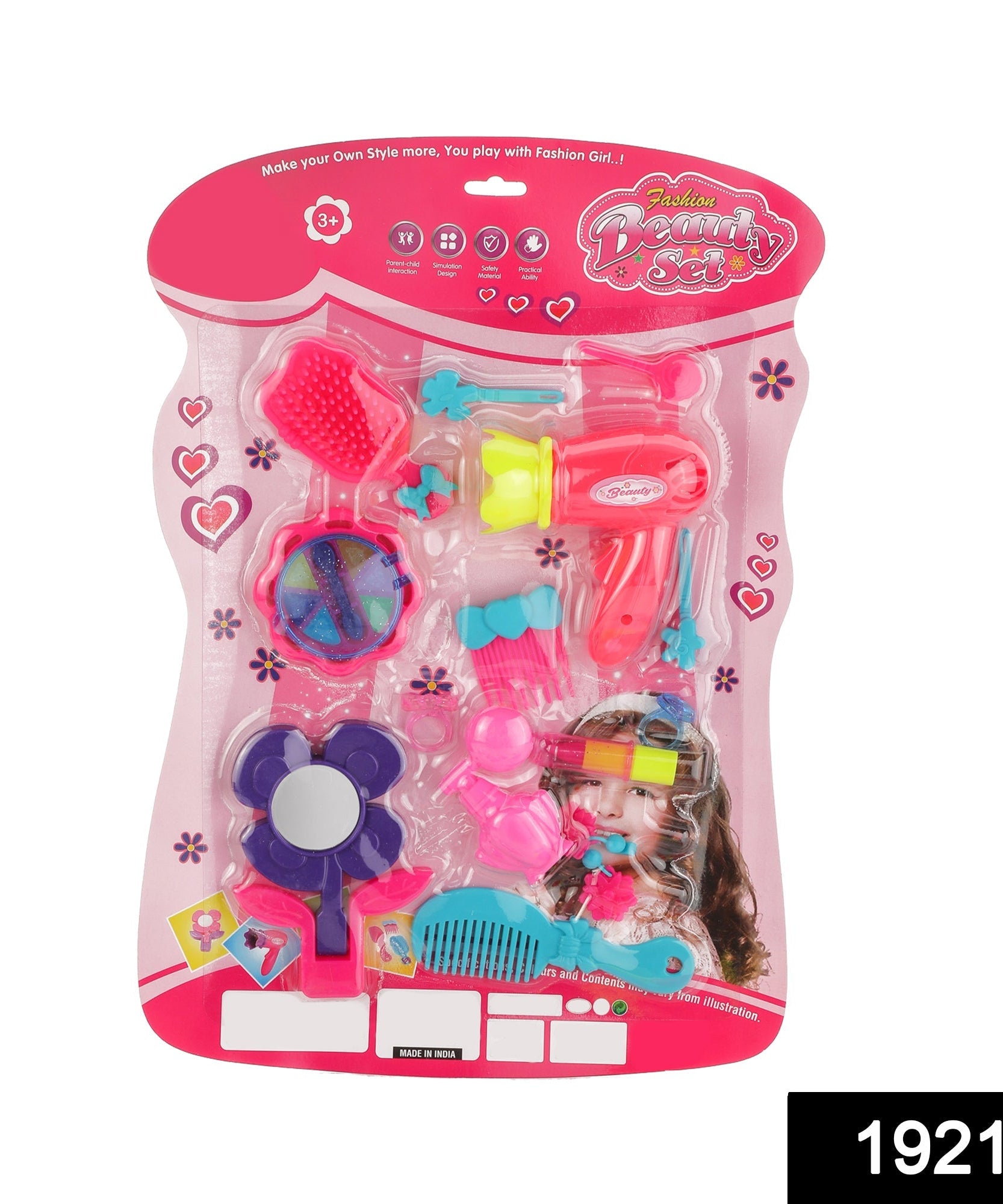 Makeup vanity toy suitcase for girls in multicolour