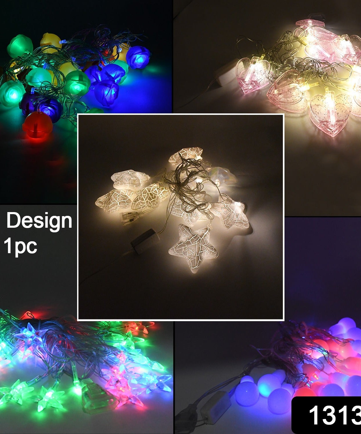 Home Decoration Diwali & Wedding LED String Light Indoor and Outdoor Light, Festival Decoration Led String Light, Multi-Color Light (1 Pc / Mix Design)