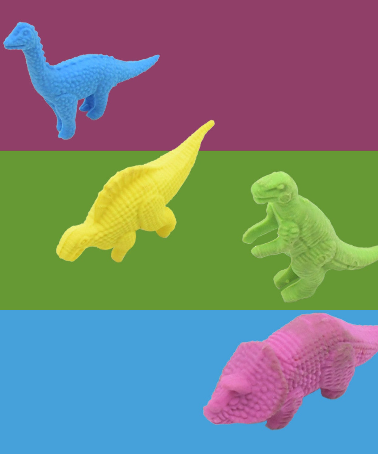 Dinosaur-shaped erasers for children's school supplies
