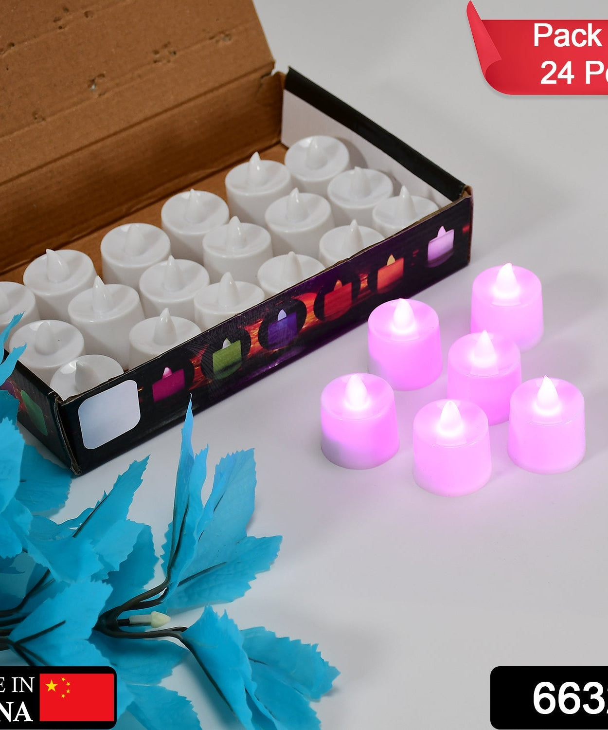 Smokeless decorative pink tealights