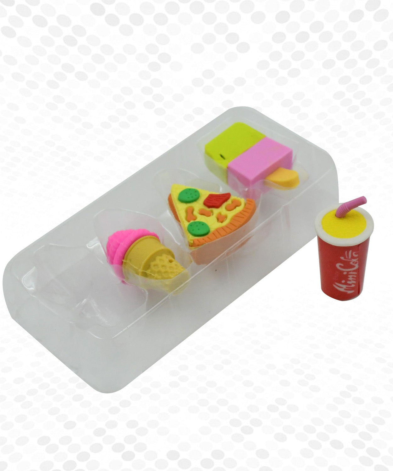 Mix and match erasers with food and drink shapes