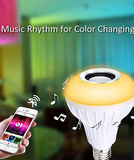 Smart LED bulb with Bluetooth connectivity and vibrant light options.