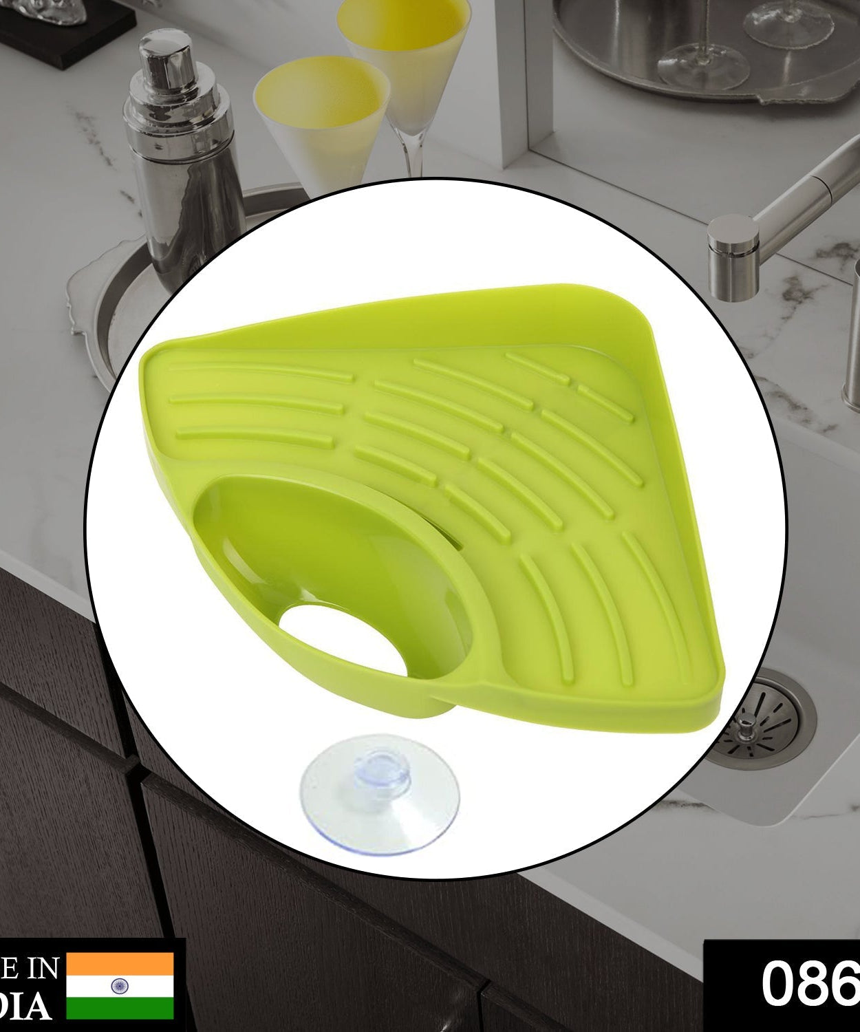 Corner sink strainer basket in triangular shape for multi-purpose use.
