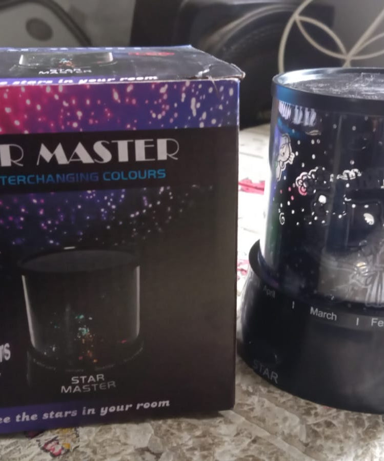 LED Projector Night Light Amazing Lamp, 3 Battery operated lamps, Rotation With the music Function, Master for Kids Bedroom Home Decoration Night Romantic Gift (Battery Not Included / 1 pc)