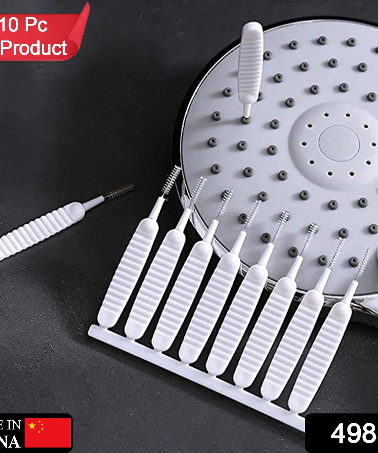 Reusable brush for cleaning shower nozzles