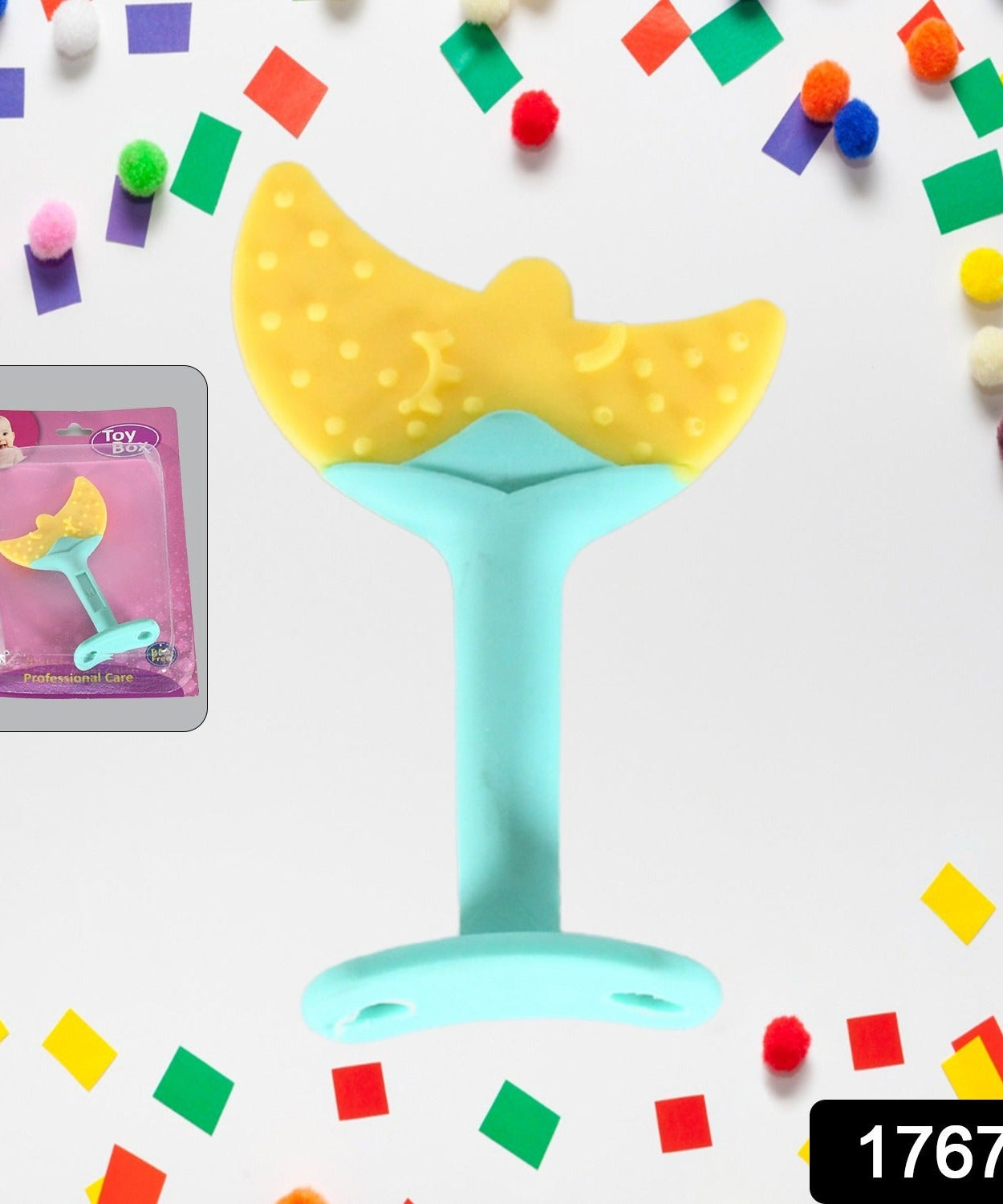 Baby Silicone Teether, Fruit Teether for Toddlers,100% Food Grade Silicone Teether, Non-Toxic & Latex Free Suitable for Kids Above 3 Months Sunflower, Moon Shape(1 Pc)