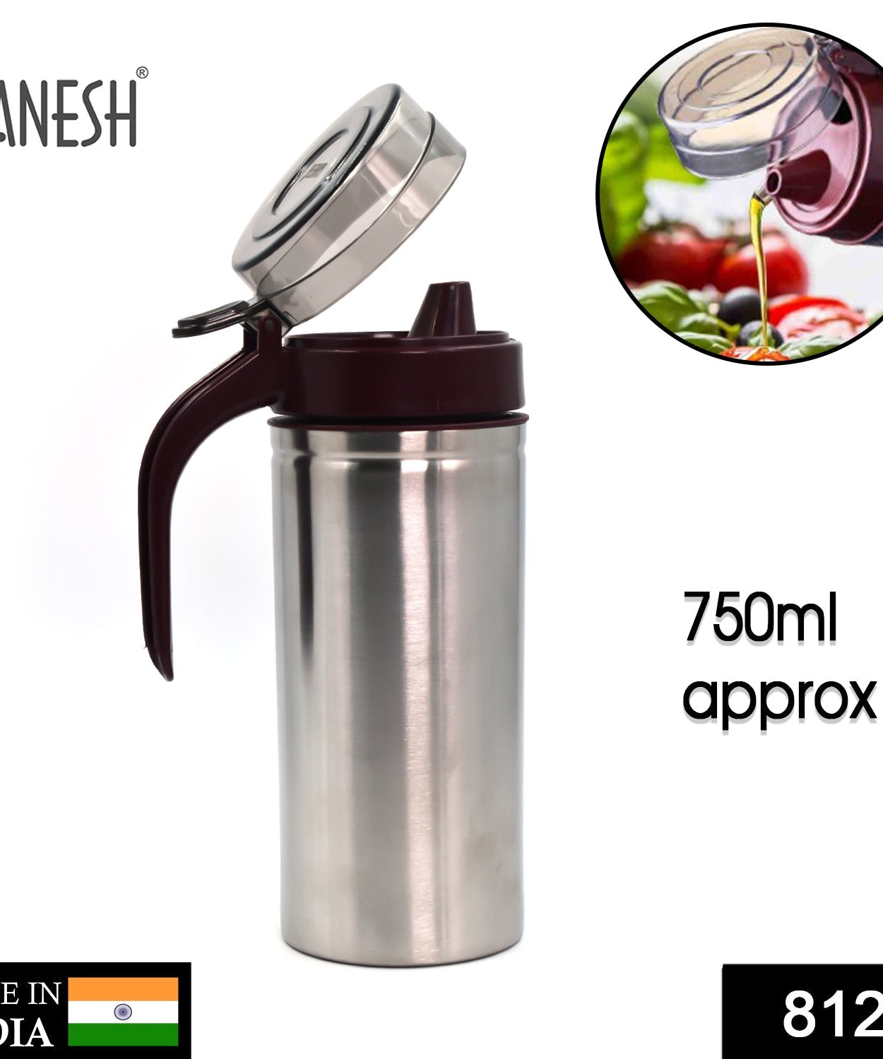 750ml stainless steel oil container with nozzle