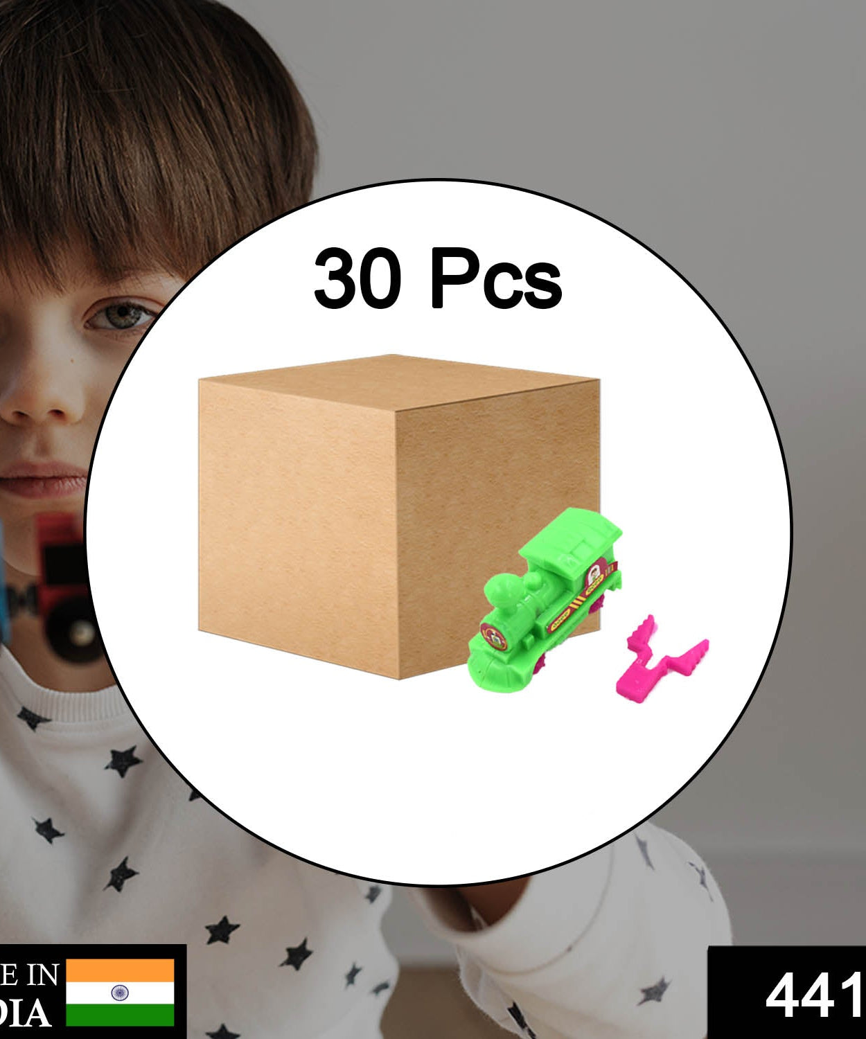 Friction-powered pull along train toy