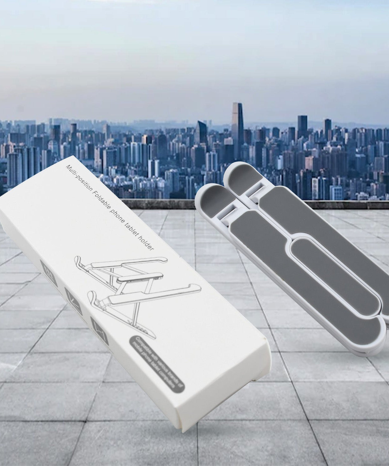 Adjustable tablet holder with fiber material