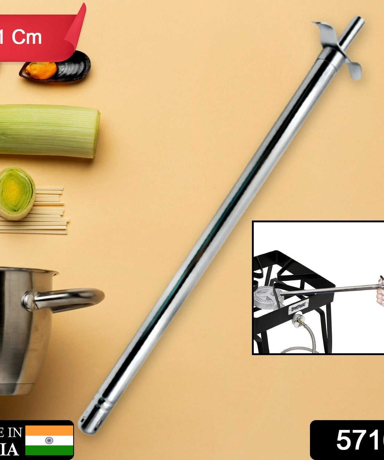 Stainless Steel Gas Lighter - Long Spark for Kitchen Stoves & Restaurants (31 Cm / 1 Pc)