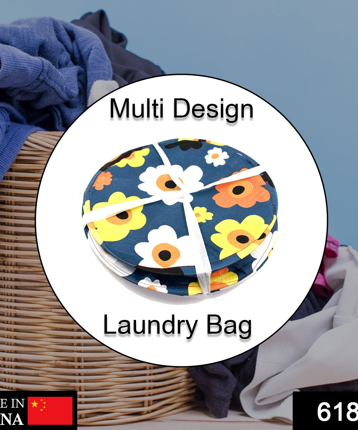 Canvas laundry bag with spacious interior
