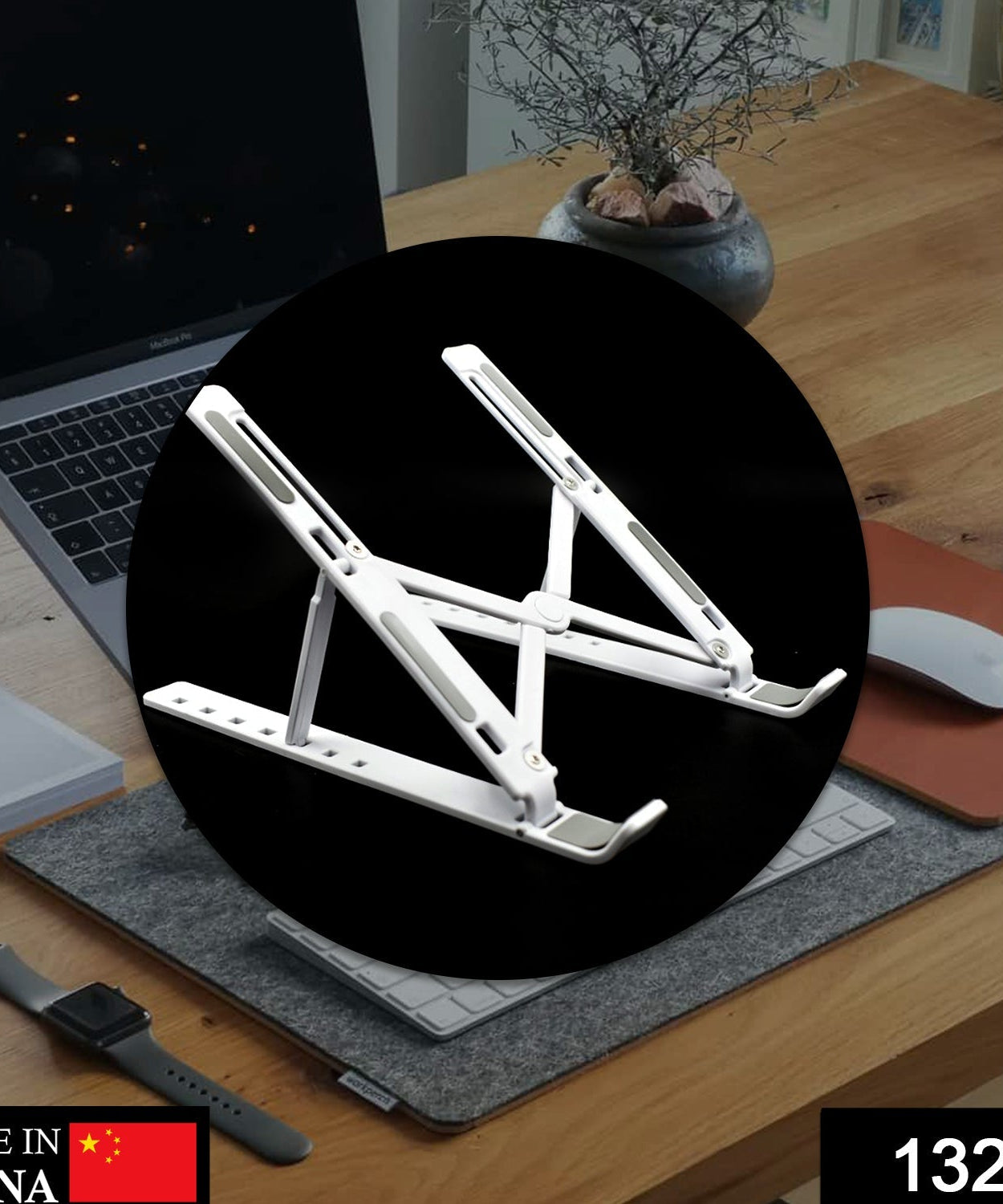 Portable laptop holder stand on desk