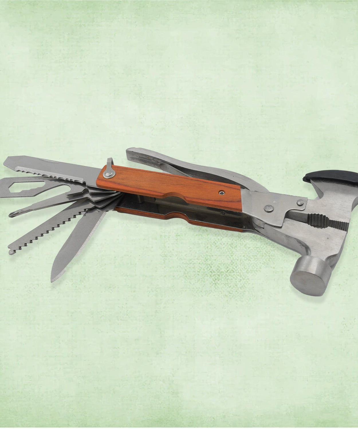 Handy multi-tool with hammer, screwdriver, and more, perfect as a gift for Dad.