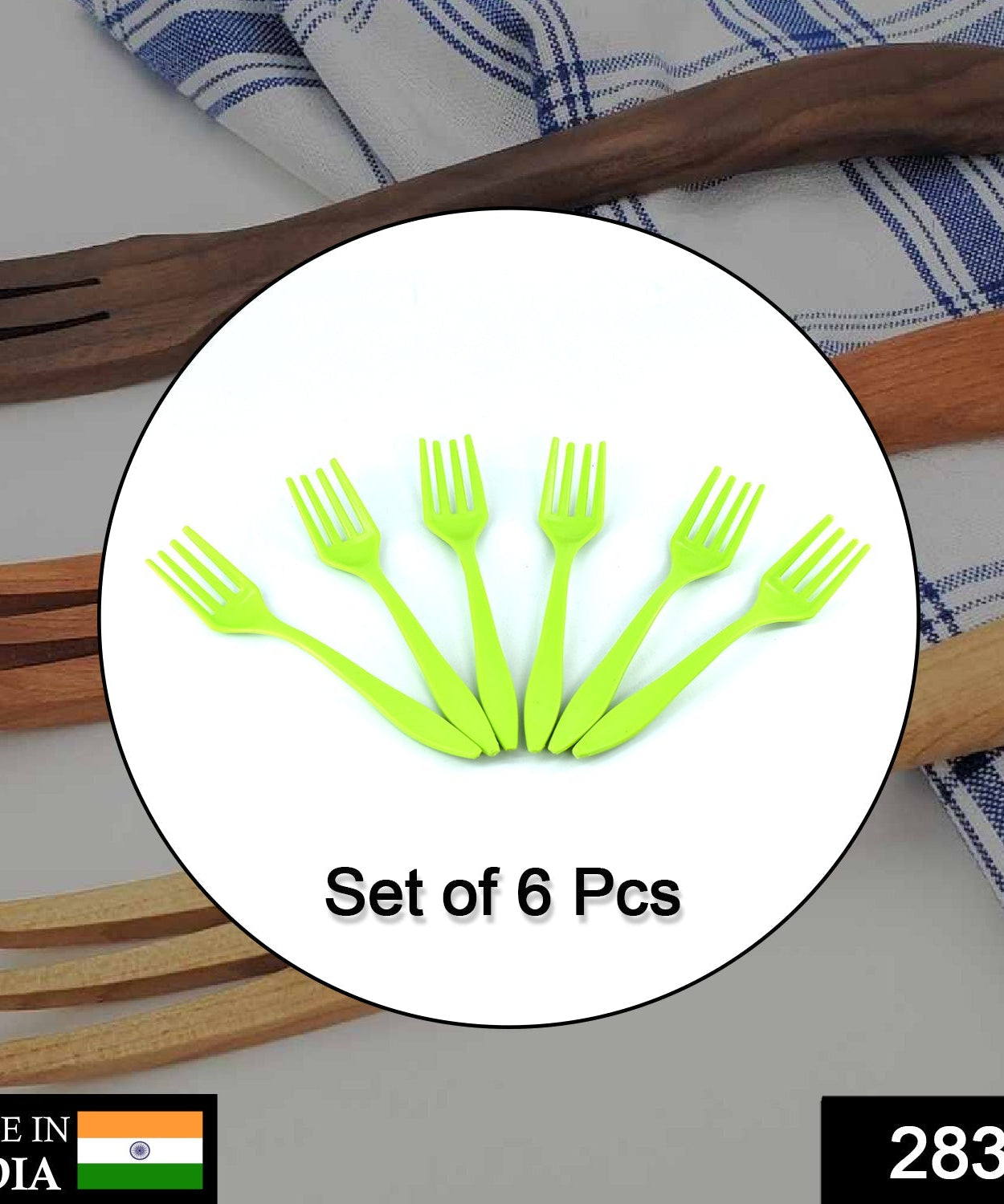 Plastic serving forks set for kitchen use.