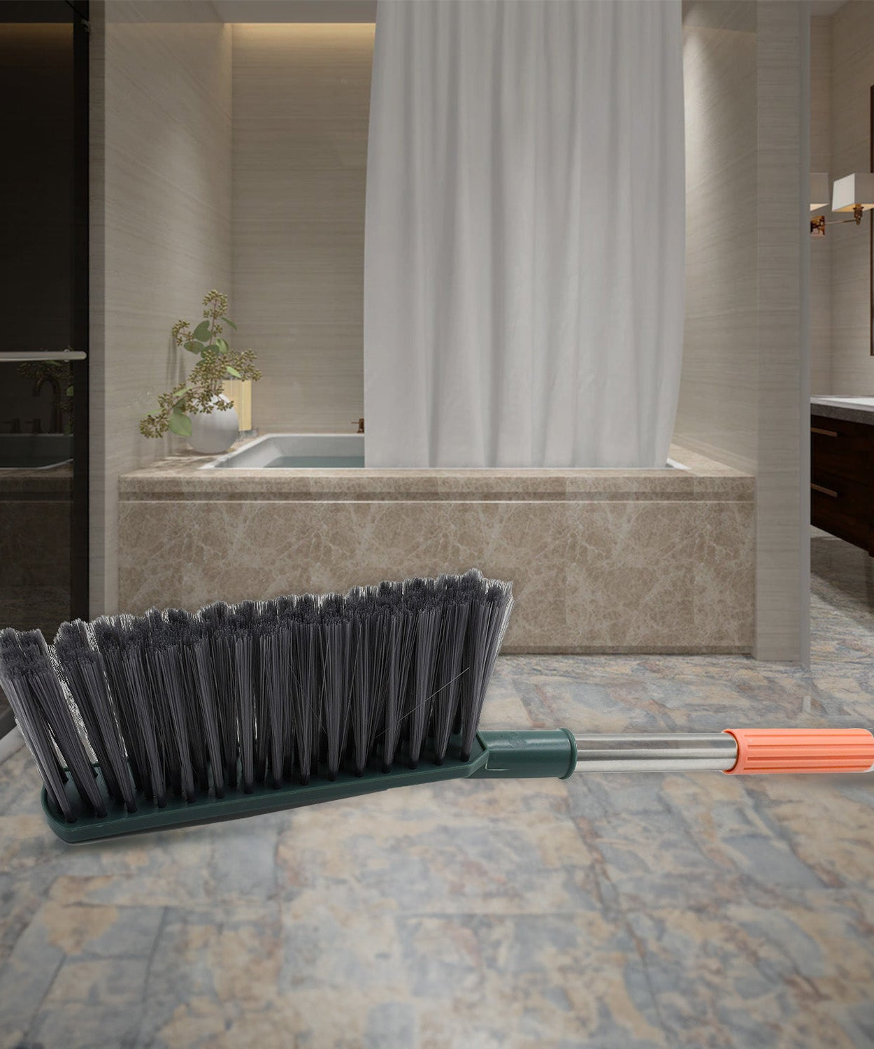 Dusting brush with ergonomic handle