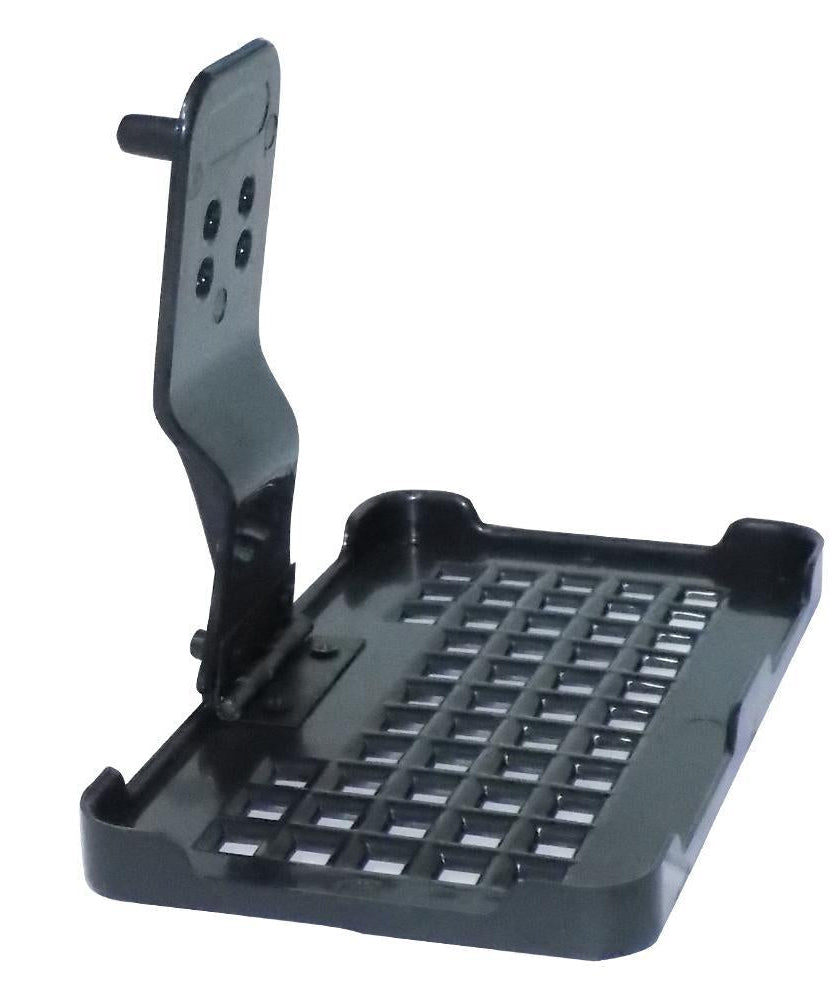 Wall-mounted phone charging stand with holder.