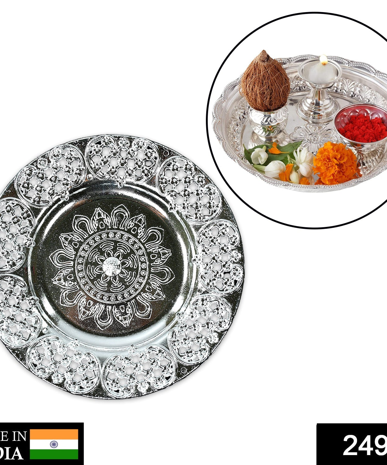 Elegant Pooja Thali with intricate design