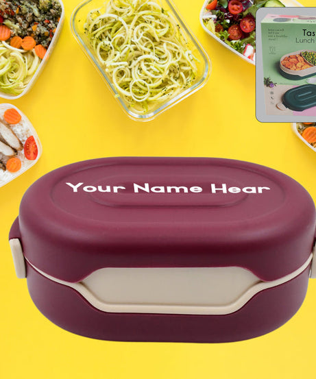 Customized Airtight Food Grade Tiffin Box with 2 in 1 Spoon And 2 Compartment