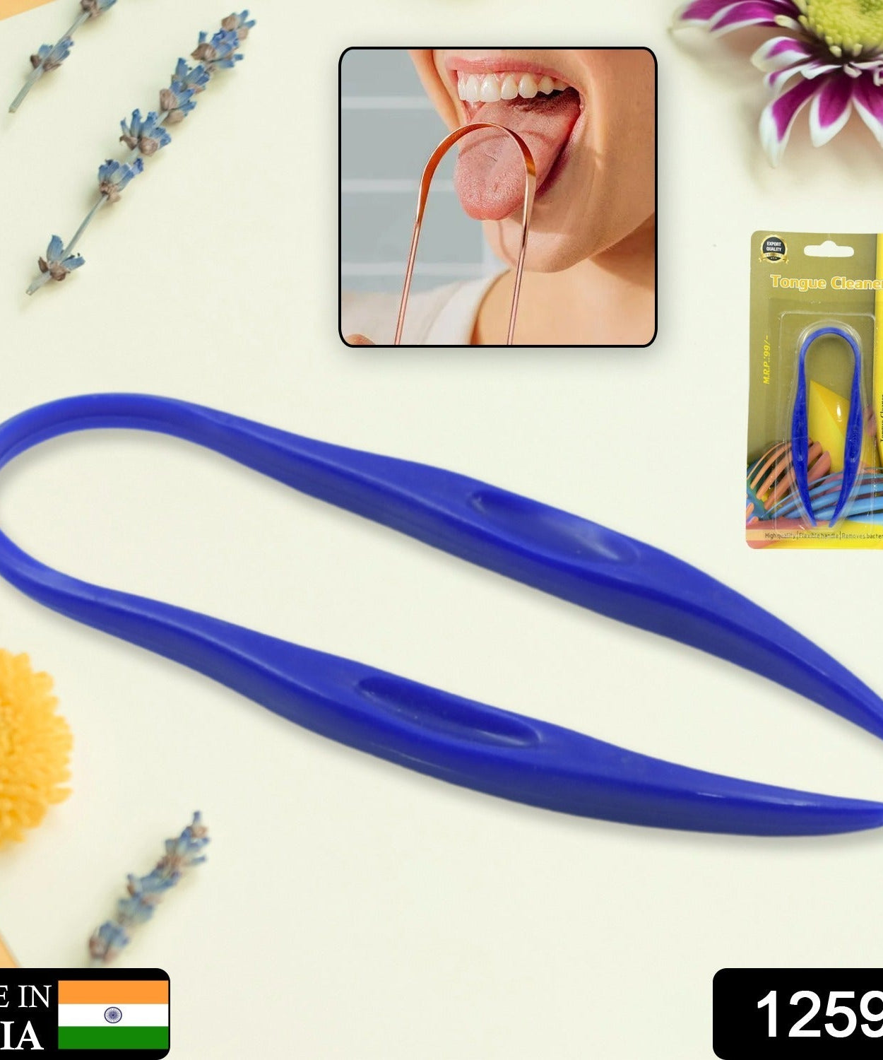 Plastic Tongue Cleaner For Kids & Adults | Tongue Scraper For Bad Breath, Maintain Oral Hygiene for Daily Use | for Fresh Breath & Bacteria Removal | Improved Taste Plastic With Handle Tongue Cleaner (1 Pc )