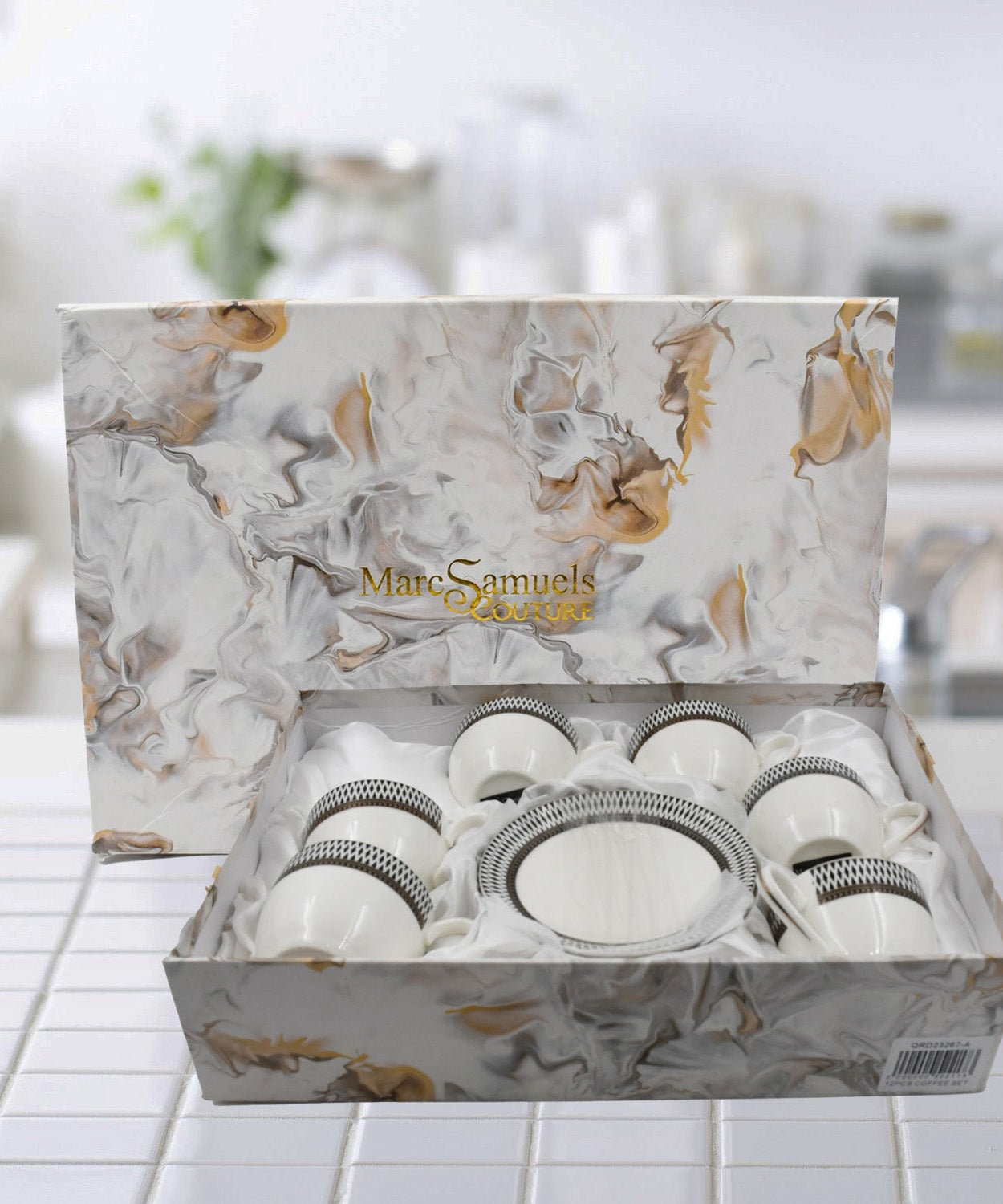 Ceramic Tea / cups and Saucer / Rakabi Set of 12 Pcs