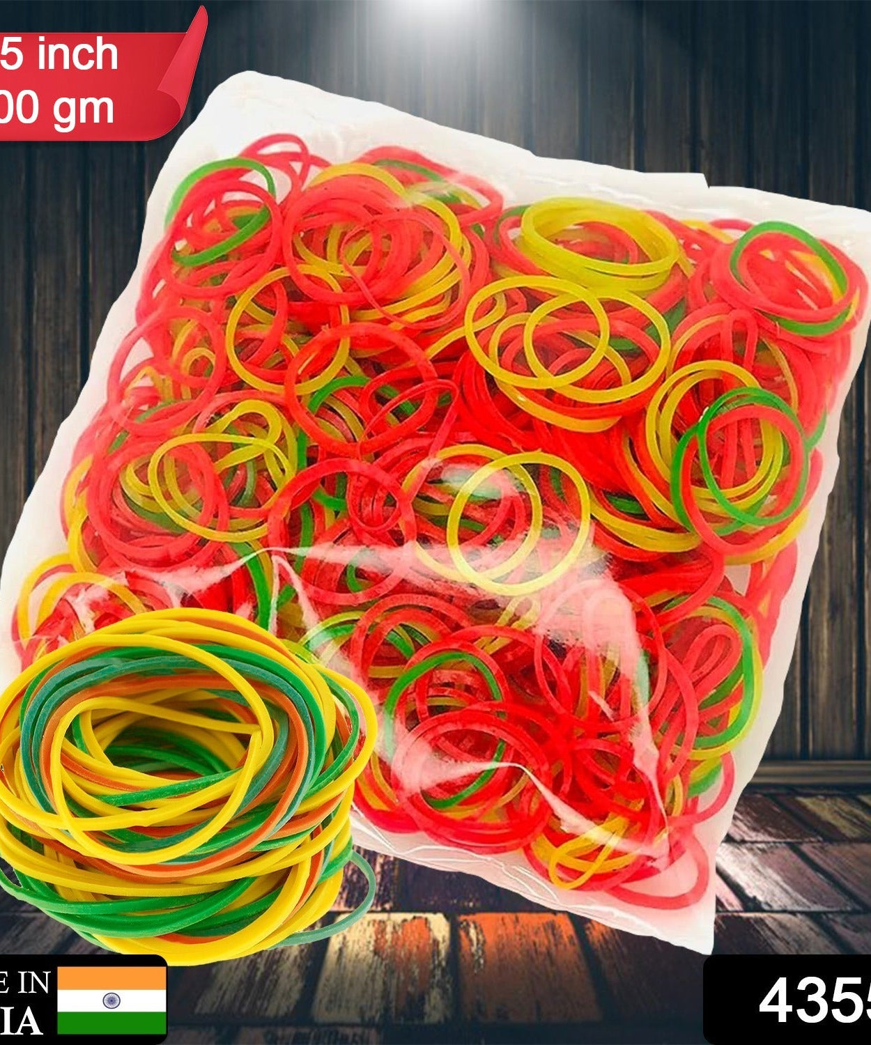 Multicolor Rubber Bands (Elastic & Reusable, Office & Home / 0.5 Inch 100GM), Hair accessories
