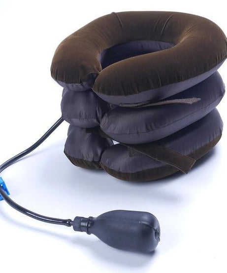 Three layers neck traction pillow for support