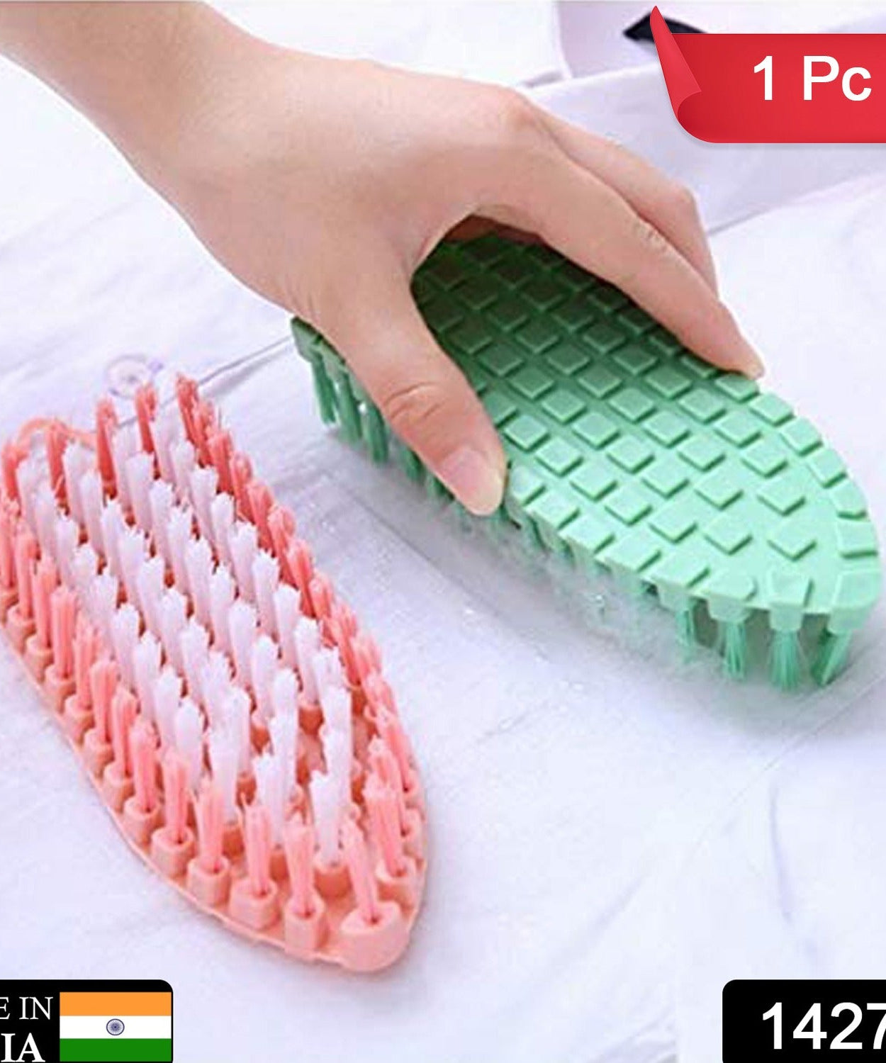 Flexible brush for kitchen and bathroom cleaning