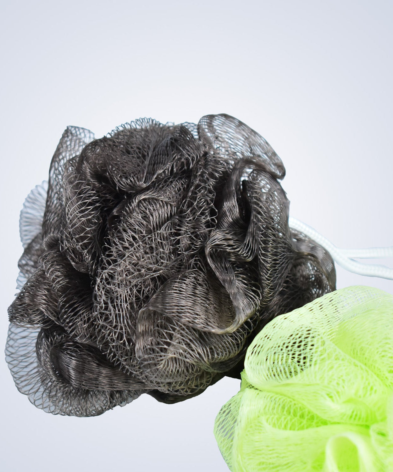 Foot scrubber and body loofah set for bathing