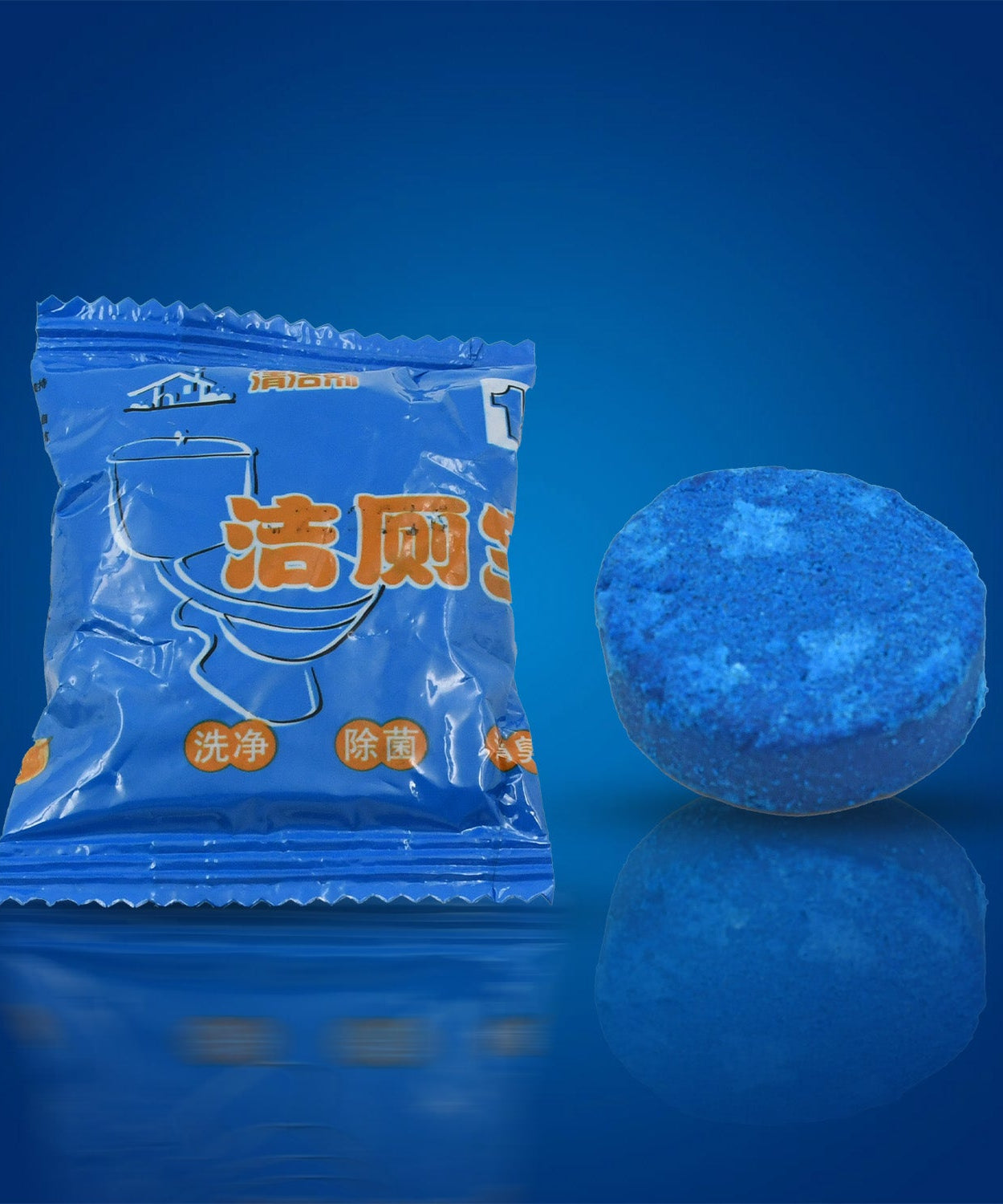 Blue bubble toilet cleaners, powerful decontamination, 12pc.