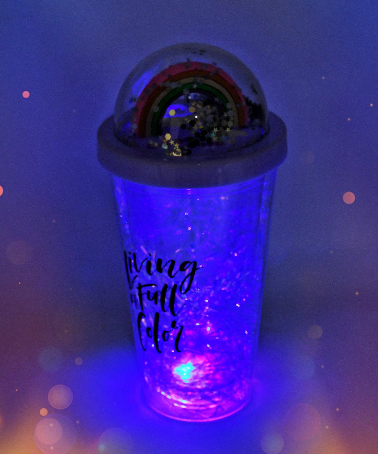 Tumbler with LED light and straw for kids