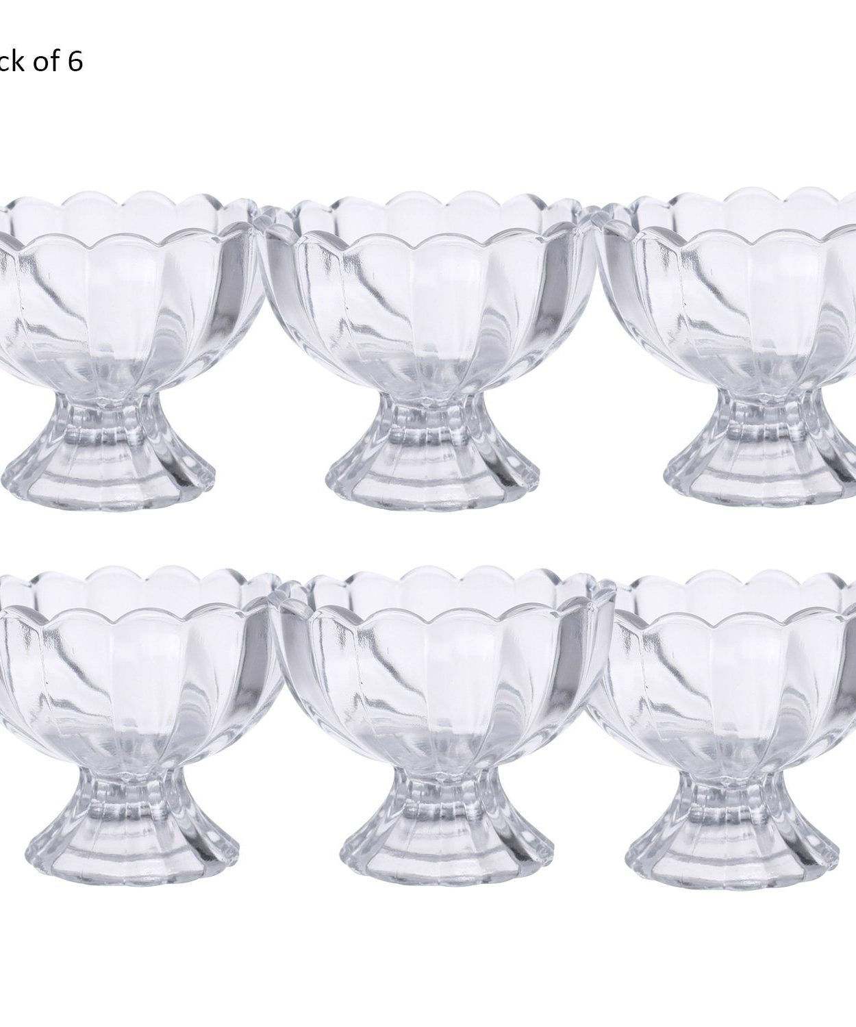 Elegant serving bowls for desserts, salads, and ice cream, comes in a set of 6.