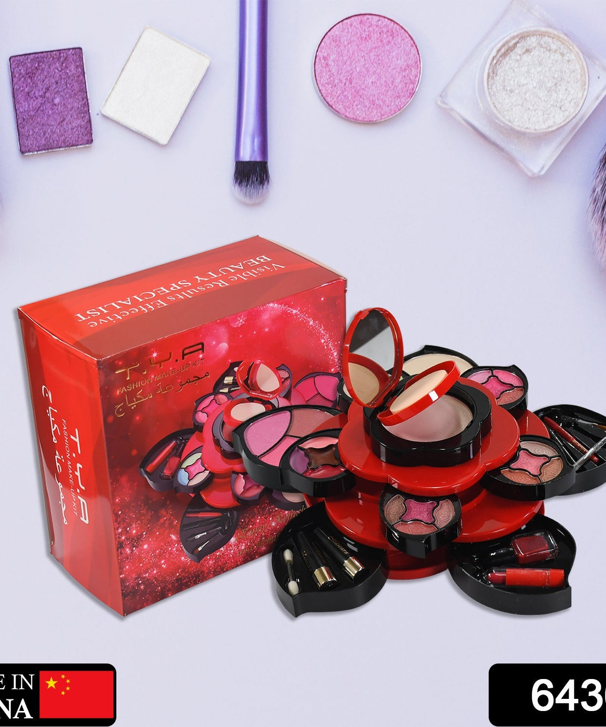 Colorful makeup kit with flower design for girls