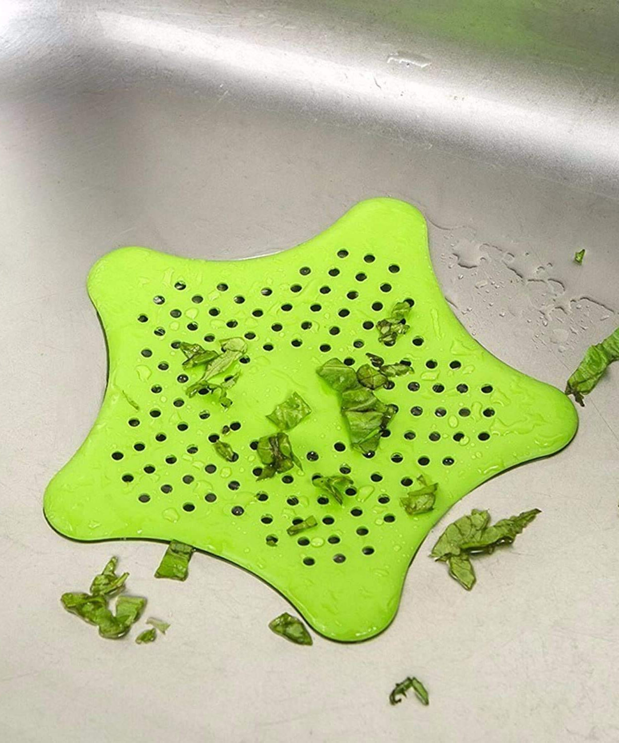 Star-shaped drain strainer for hair and clog prevention