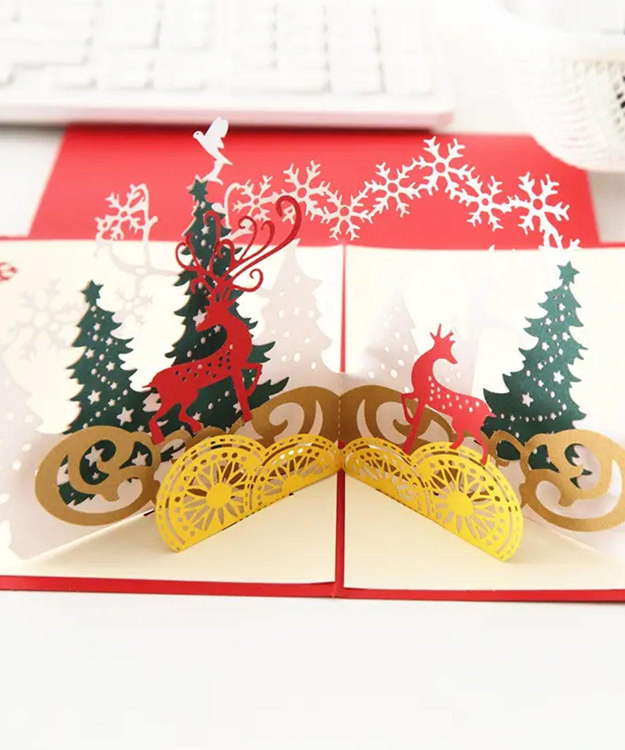 3D -Up Greeting Card (1 Pc): Birthday, Love, Christmas