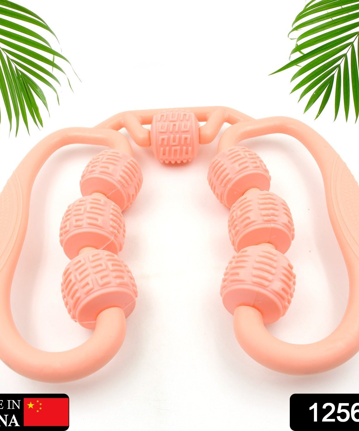 Muscle Massage Roller, 7 Wheels Relieve Soreness Leg Muscle Roller Fitness Roller Muscle Relaxer Massage Roller Ring Clip All Round Massaging Uniform Force Elastic PP Drop Shaped for Home Use (1 Pc)