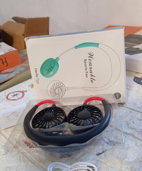 Hands-free personal fan with rechargeable battery