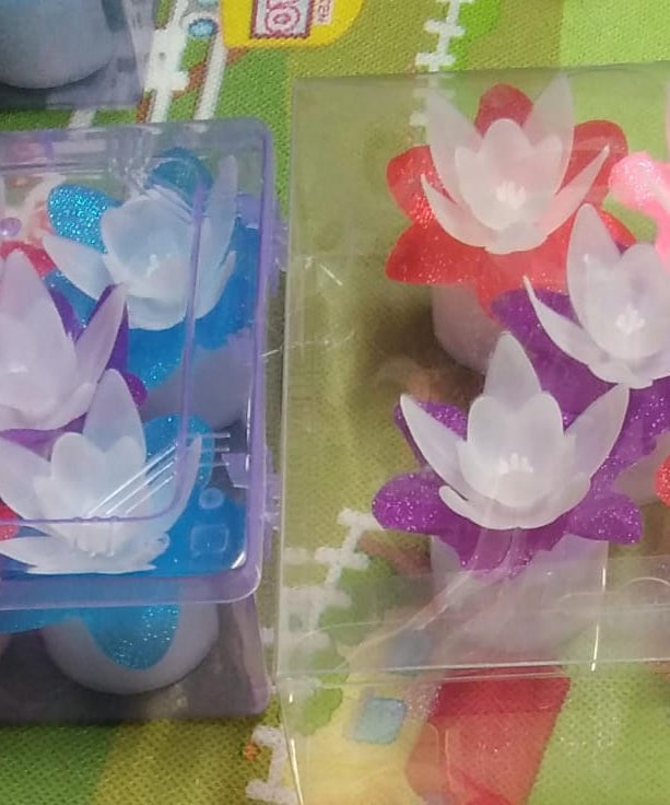 Decoration Candles/Led Diwali Decor Lotus Flower Candle, Diwali (5 Pc)