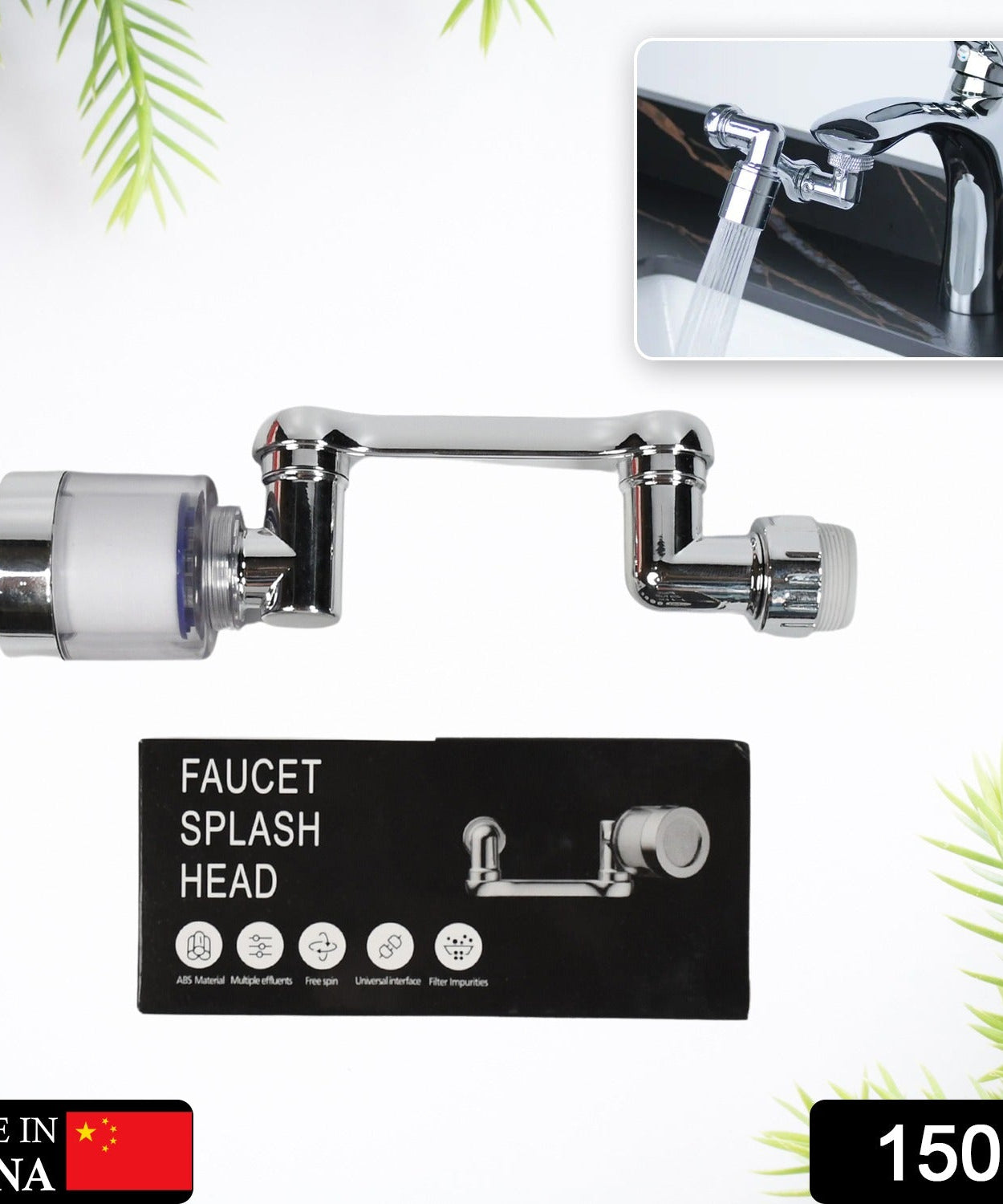 Faucet filter with 1080-degree rotation and double o-ring design