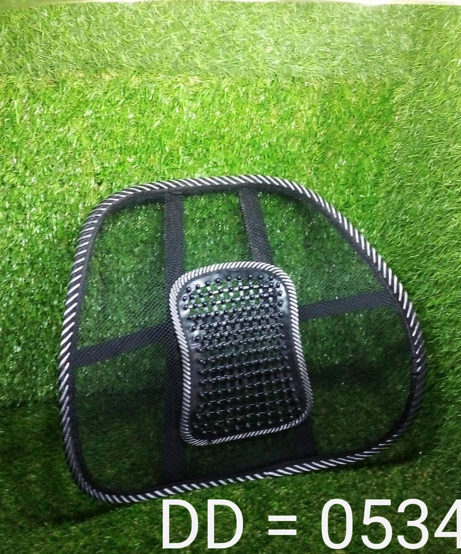 Ventilated back rest with lumbar cushion support.