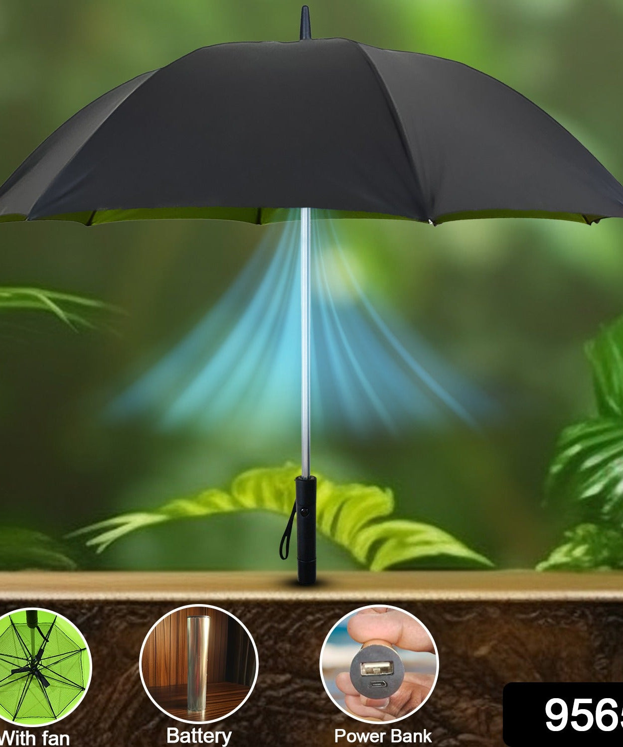 Umbrella with Inside Fan