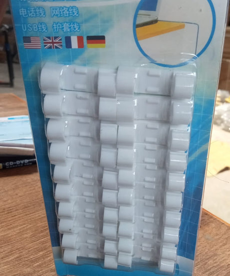 Round sticky cable clips