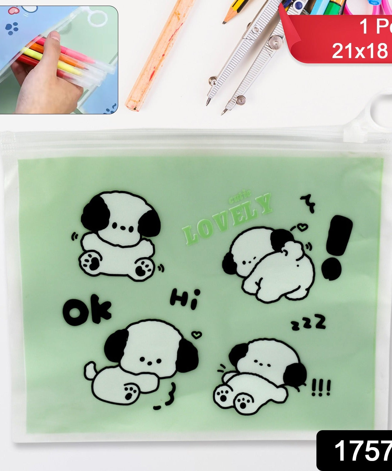 Reusable Multipurpose Pouch Pen Stationary Case Travel, Boys & Girls Pouch with Zip for Travel, School, Stationary (1 Pc/ Mix Design)